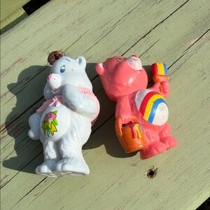 Care Bears Inspired Set of White and Pink Bear Toys - Kids Toy Pair